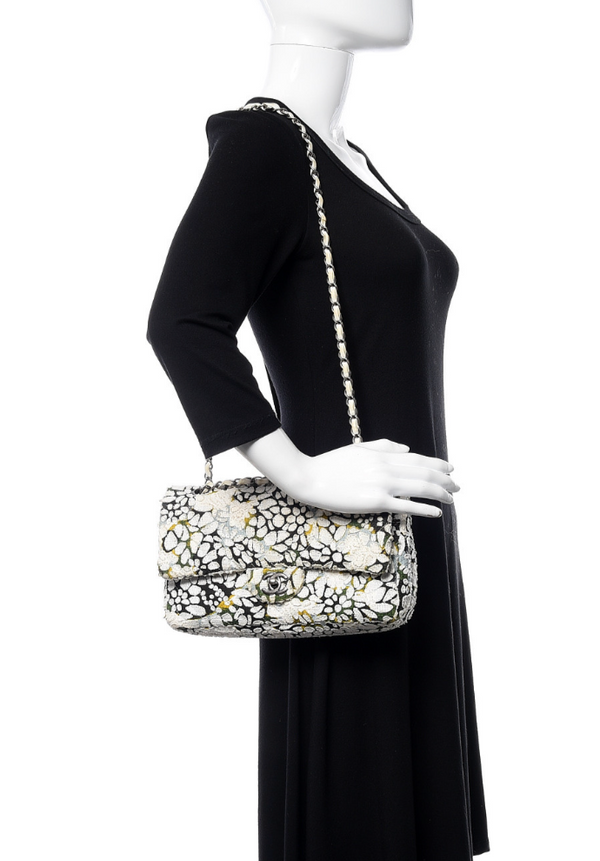 Chanel Double Flap Limited Edition Floral Tweed