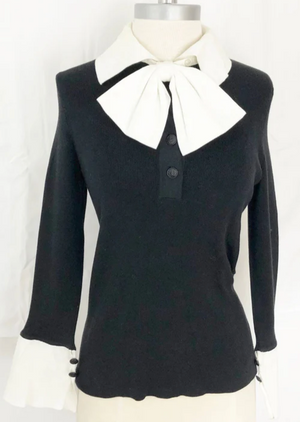 Chanel Sweater With Removable Bow - Size 42