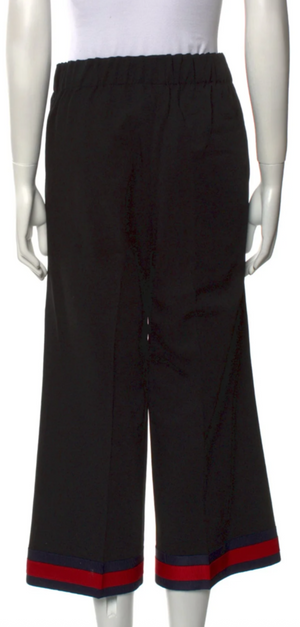 Gucci Black Viscose Wide-Leg Cropped Pants – Size 42
