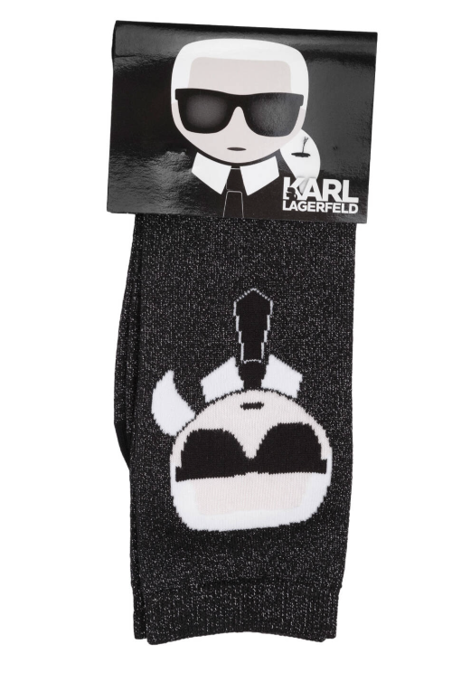 Karl Lagerfeld K/Ikonik Glitter Crew Socks – Size 39–42 (Black)