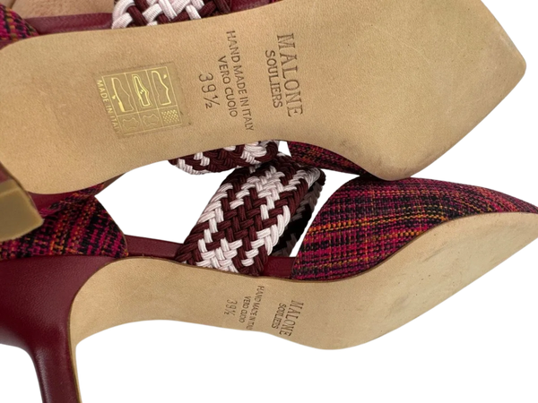 Malone Souliers Maisie Leather Slippers In Fuchsia *NEW*