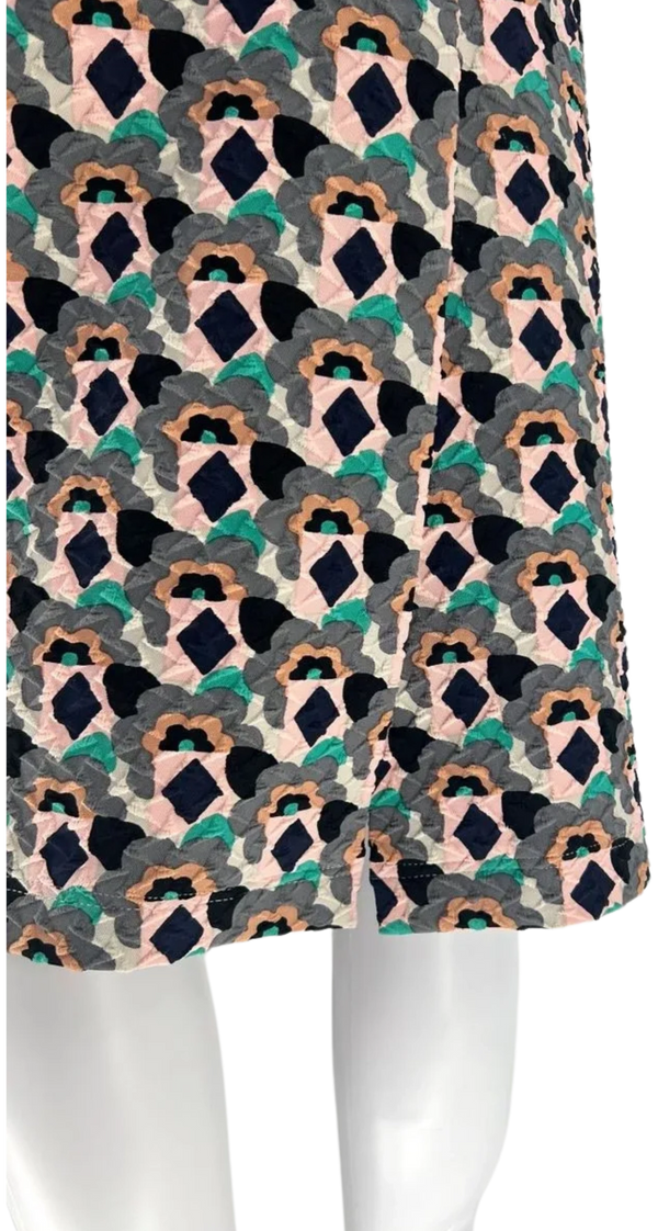 Prada Embossed Multi Color Geometric Print Pencil Skirt *NEW*