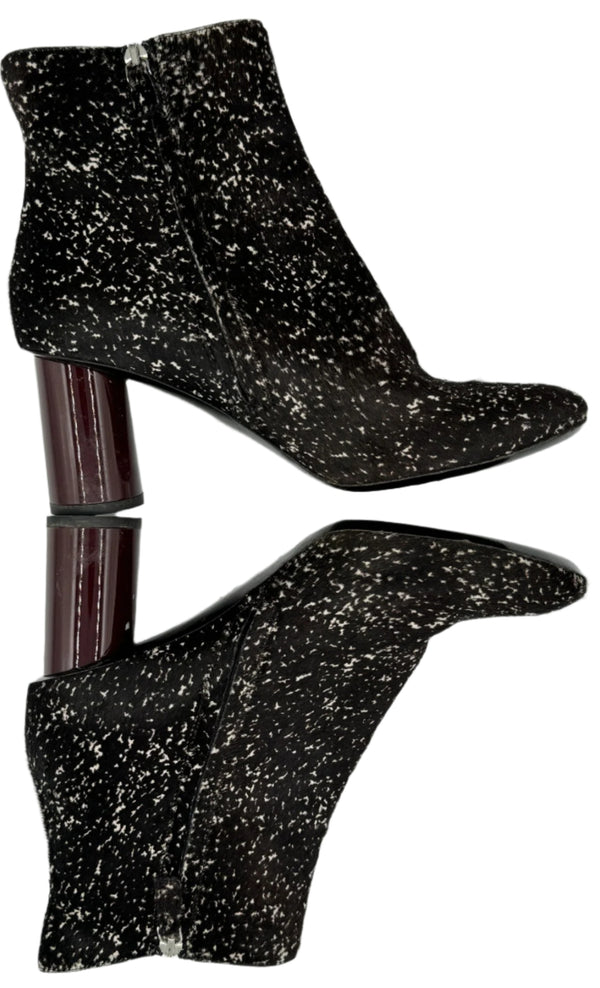 PROENZA SCHOULER black pony fur marled ankle boots - Sz 39.5