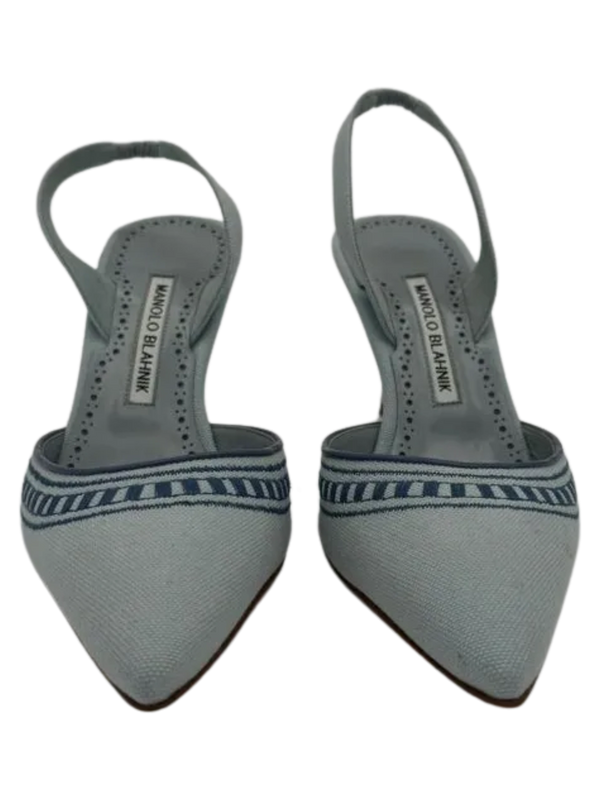 Manolo Blahnik Cadana Gala Embroidered Slingback Pumps