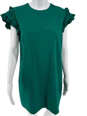 Victoria Beckham Double Ruffle Cap Sleeve Dress