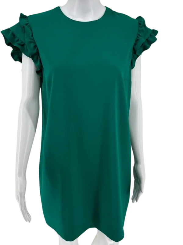 Victoria Beckham Double Ruffle Cap Sleeve Dress