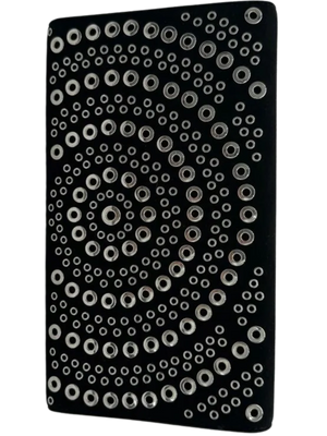 ALAIA Suede Eyelet Embellished Oeillets Pochette Black