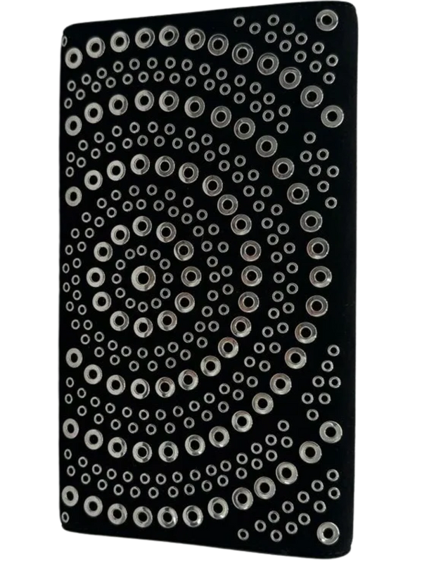ALAIA Suede Eyelet Embellished Oeillets Pochette Black