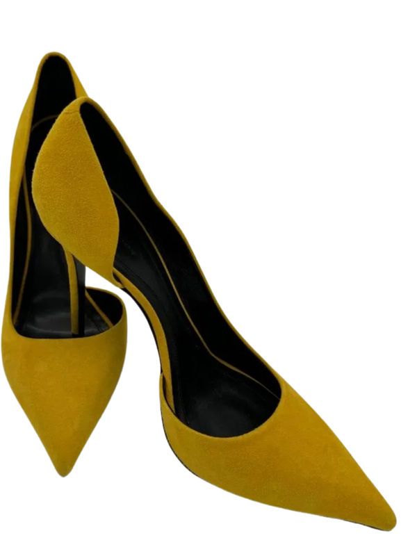 Celine Yellow Suede D'Orsay Pumps - *NEW*