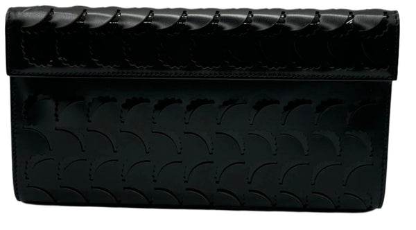 Alaia Black Laser Cut Perforated Long Clutch with Mirror - NEW
