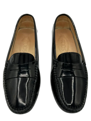 TODS Gommino Black Patent Leather Driving Loafers