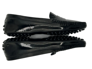 TODS Gommino Black Patent Leather Driving Loafers