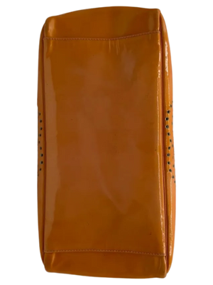 CHANEL Triple Coco Orange Patent Leather Chain Tote Bag