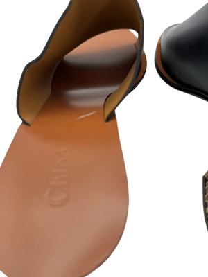 Chloe Qassie Leather Block-Heel Mule Sandal - Size 39.5