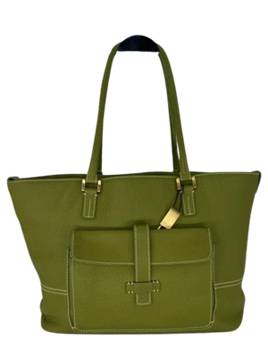 Loro Piana Sage Leather Globe Tote Bag