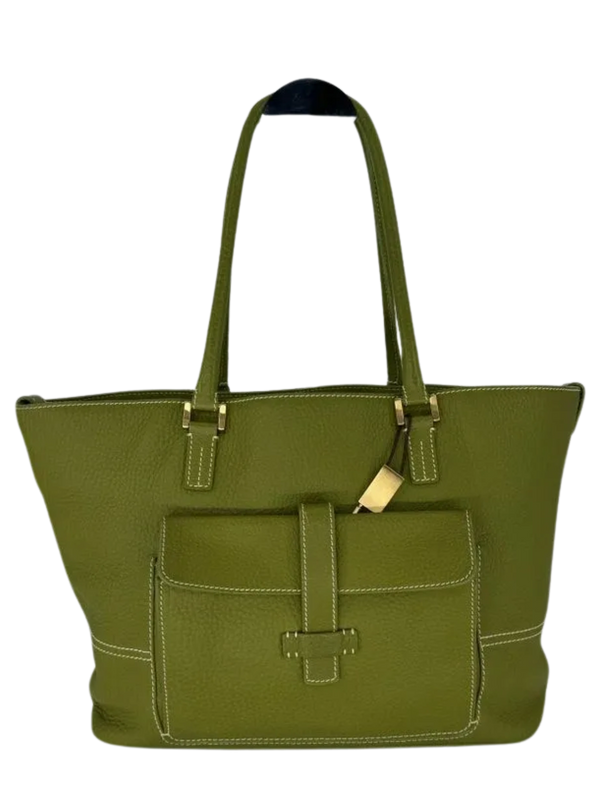 Loro Piana Sage Leather Globe Tote Bag