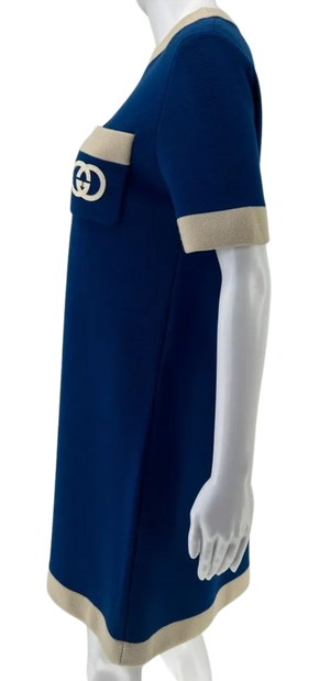 Gucci Blue Knit Wool Mini Dress – Size Large