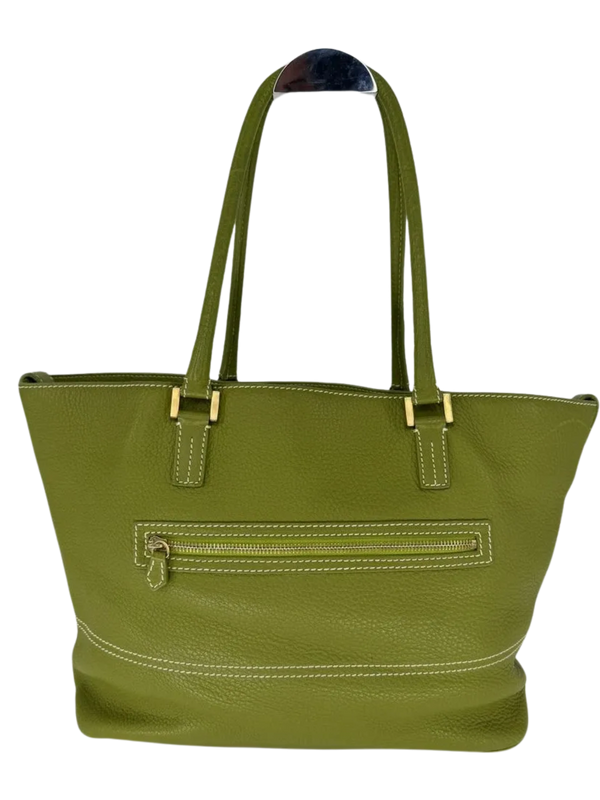 Loro Piana Sage Leather Globe Tote Bag