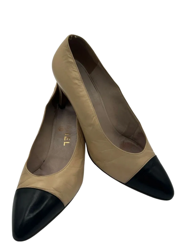Classic Chanel Two Tone Pumps- Vintage