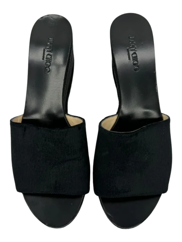 Jimmy Choo Deedee Liquid Velvet Jute Wedge Sandals *NEW*