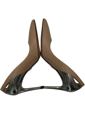 Prada Nude/Metallic Pointed Toe Heels - 39 *NEW*