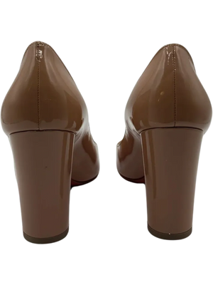 Christian Louboutin Patent Gena 85 Pumps Nude *NEW*