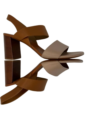 Chloe Mia Two Tone Block Heel Sandals