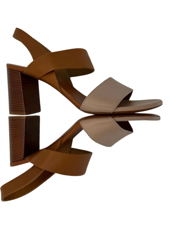 Chloe Mia Two Tone Block Heel Sandals