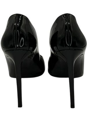 Saint Laurent Black Patent Leather Pointed Toe Pumps - Sz 38.5