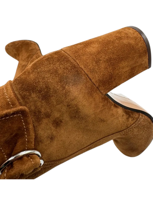 Gianvito Rossi $1200 Rust Suede Knee High Buckle Boots 39/9 - NEW