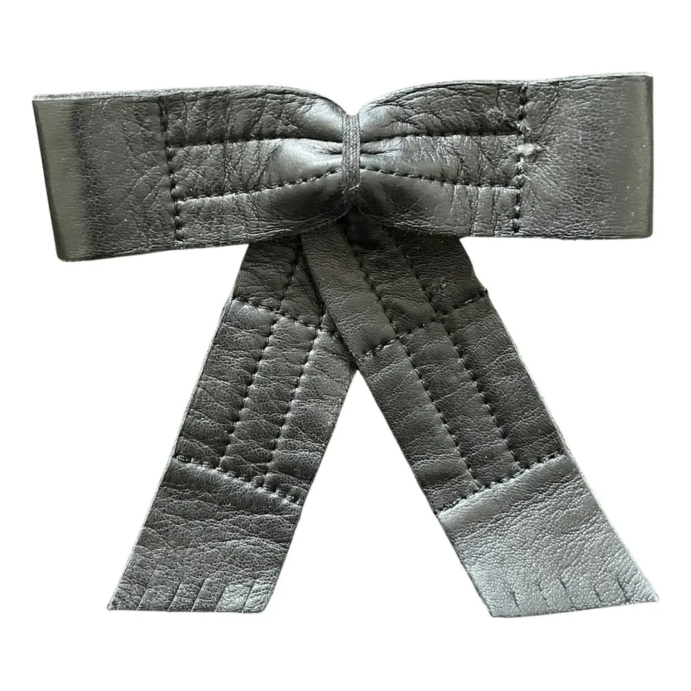 Chanel Matelassé Leather Bow Pin/Brooch