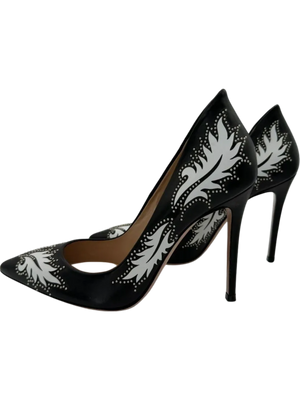 Gianvito Rossi Santa Fe Studded Pumps in Black Leather *NEW*