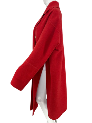 Celine Red double-faced Cashmere Oversized Peacoat. Size: 38/6