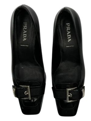 Prada Buckle Kitten Heels