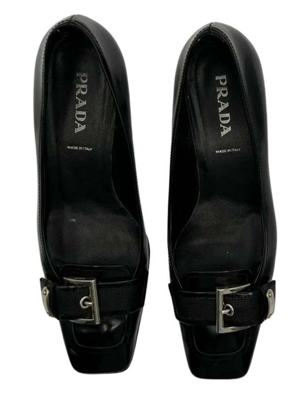 Prada Buckle Kitten Heels
