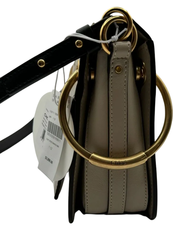 Chloe Calfskin Suede Small Roy Bag Motty Grey *NEW*