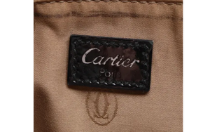 Cartier Large Handbag in Black Patent Leather