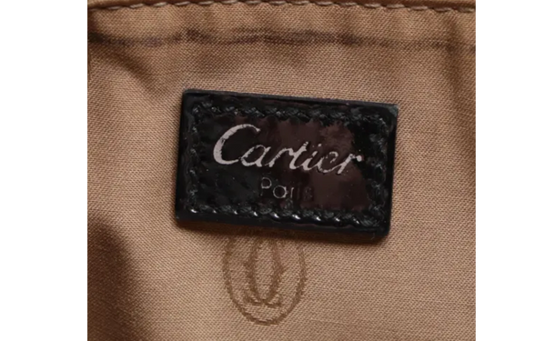 Cartier Large Handbag in Black Patent Leather