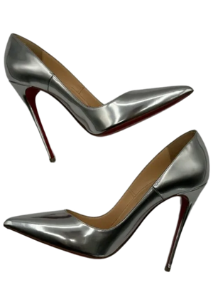 Christian Louboutin SO KATE 120 Metallic Silver Stiletto Heels