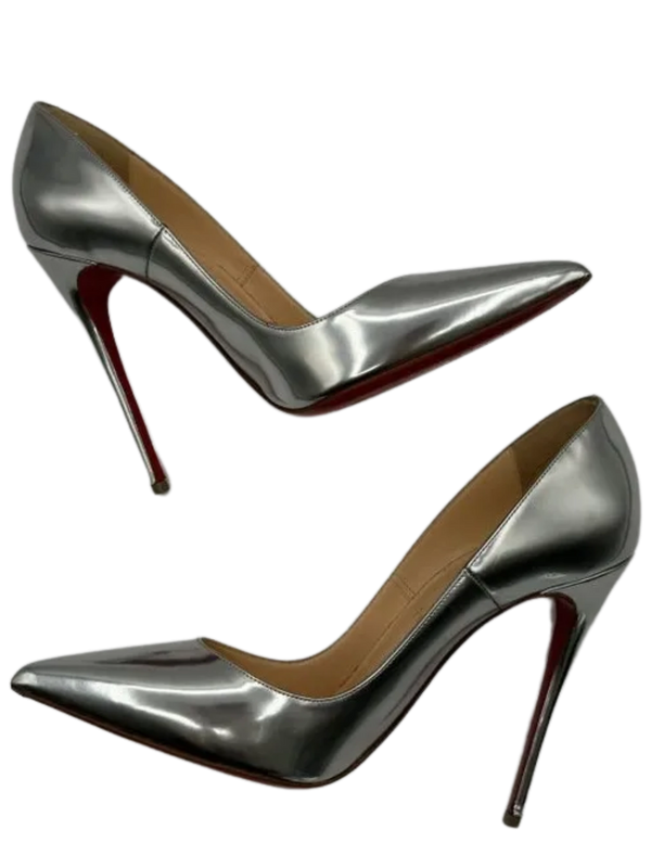 Christian Louboutin SO KATE 120 Metallic Silver Stiletto Heels