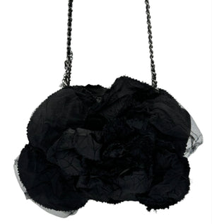 Chanel Satin Camellia Shoulder Bag