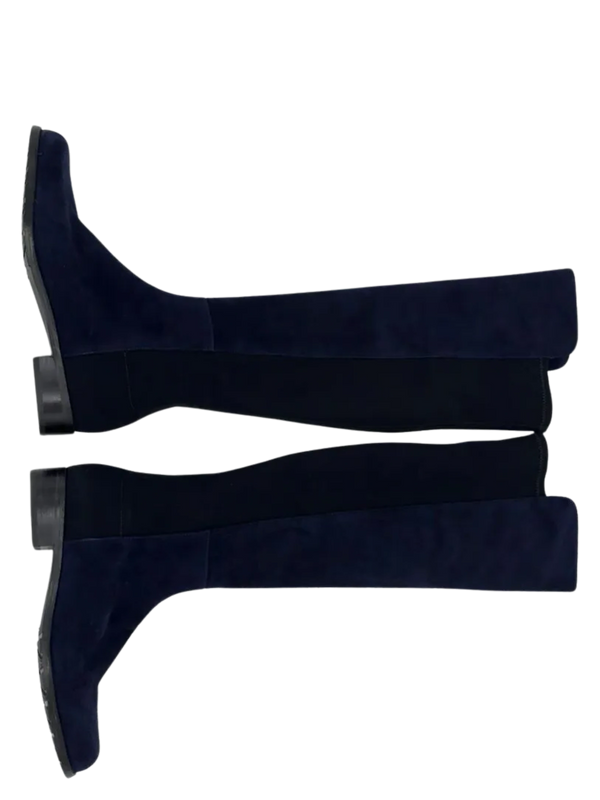 Stuart Weitzman Navy Suede 5050 Boots Size 8 - NEW