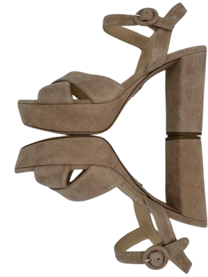 Prada Suede Crisscross Platform 30/105mm Sandals *NEW*
