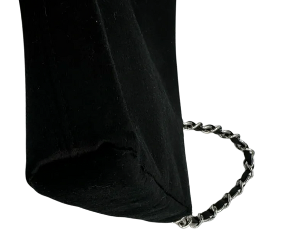 Chanel Black Satin Baguette Pochette Beaded Shoulder Bag