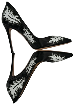 Gianvito Rossi Santa Fe Studded Pumps in Black Leather *NEW*