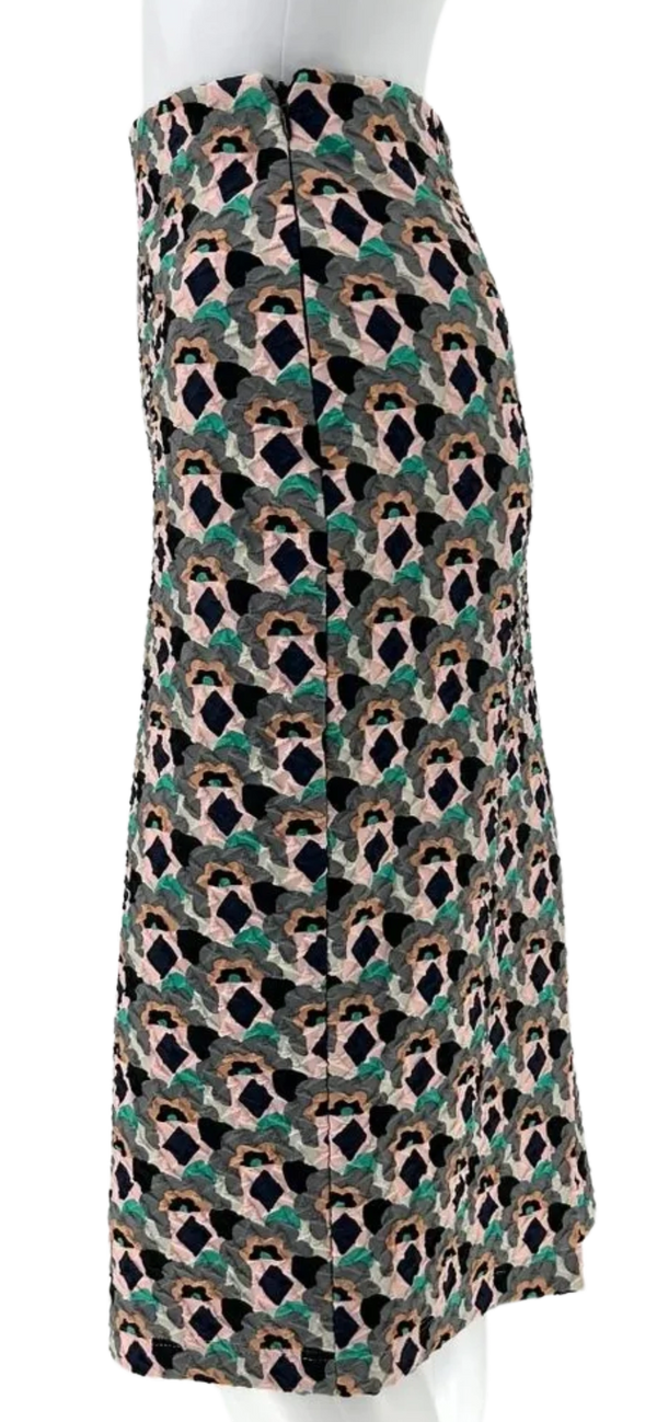 Prada Embossed Multi Color Geometric Print Pencil Skirt *NEW*