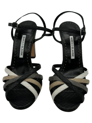 Manolo Blahnik "Masilva" Multi Colored Snakeskin Sandal *NEW*