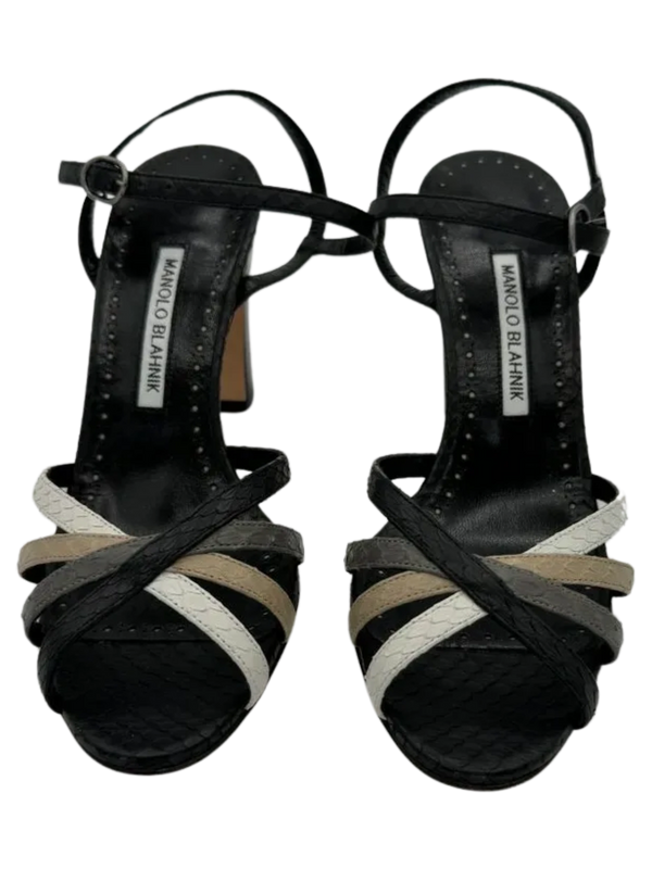 Manolo Blahnik "Masilva" Multi Colored Snakeskin Sandal *NEW*