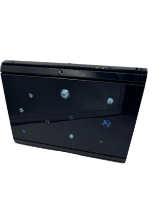 JIMMY CHOO Candy Crystal Chain Clutch Midnight Blue