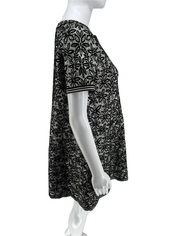 Alaia Iconic Stretch Knit Cap Sleeve Boat Neck A-line Mini Dress – Size 42